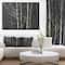 Designart - Black and White Birch Forest - Abstract Wall Art Canvas in Black Frame